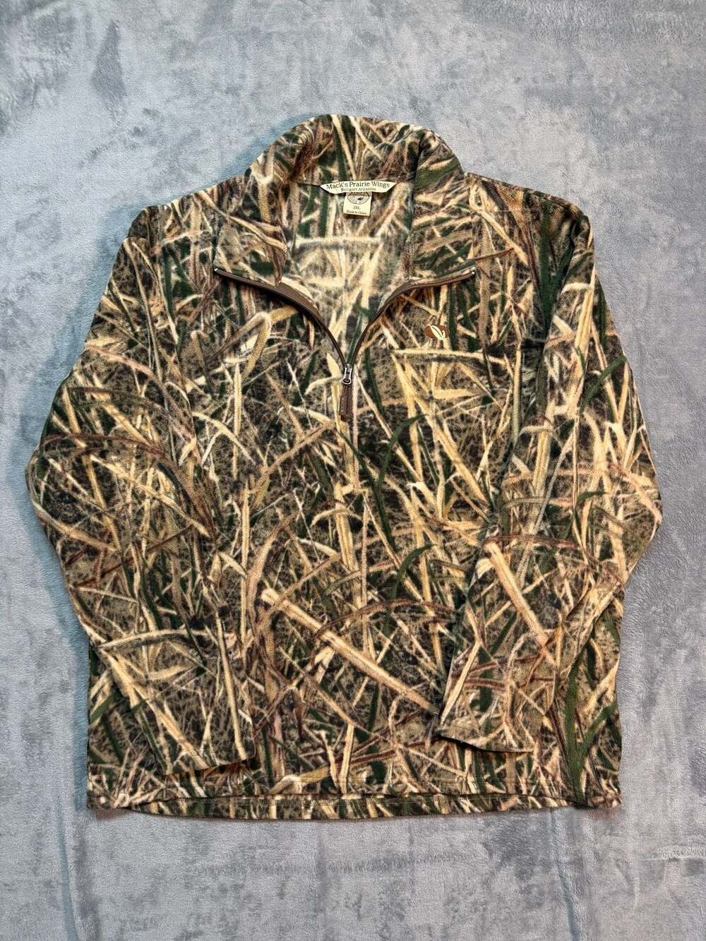 Mack's Prairie Wings Men's Camouflage Fleece 1/4 Zip Pullover Jacket3XL